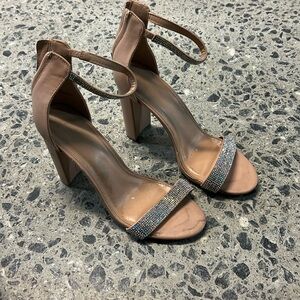 Charlotte Russe nude chunky heeled sandal